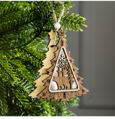 Игрушка ёлочная «Ёлочка с медведем» - Фото 4