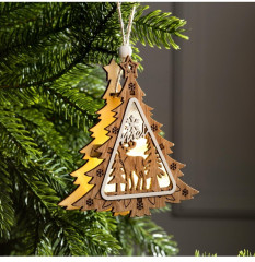 Игрушка ёлочная «Ёлочка с оленем» - Фото 3