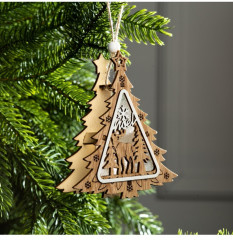 Игрушка ёлочная «Ёлочка с оленем» - Фото 4