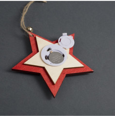 Игрушка ёлочная «Красная звезда с оленем» - Фото 5