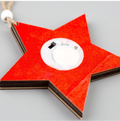 Игрушка ёлочная «Красная звезда с оленями» - Фото 5