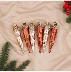 Набор игрушек ёлочных «Сосулька верхушка блеск» - Фото 1