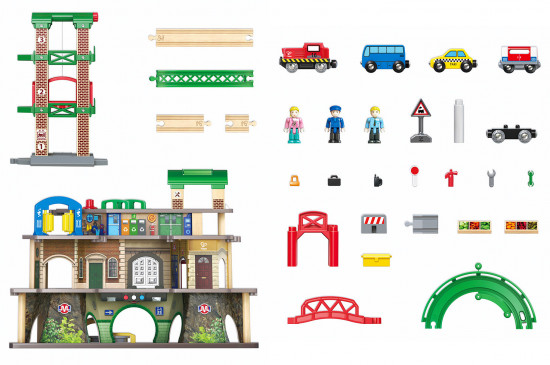 Большой игровой набор «Многоуровневая железная дорога»