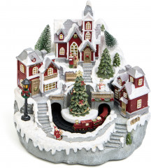 Статуэтка музыкальная с LED-подсветкой «Зимний городок» - Фото 3