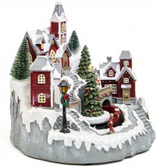 Статуэтка музыкальная с LED-подсветкой «Зимний городок» - Фото 5