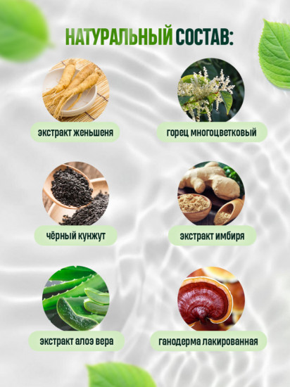 Оттеночный шампунь-краска для волос, оттенок Черный