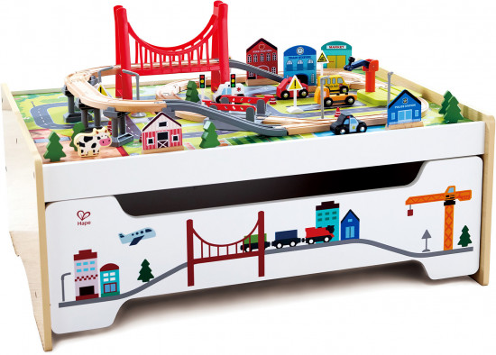 Большой игровой набор со столом для хранения «Железная дорога»