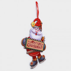 Украшение новогоднее настенное «Дедушка мороз на коньках» - Фото 3