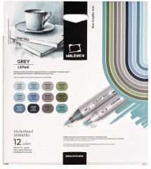 Набор спиртовых маркеров «Серые» - Фото 2