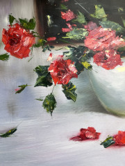 Картина маслом «Розы и свет» - Фото 3