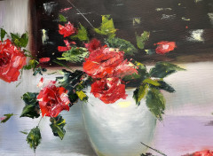 Картина маслом «Розы и свет» - Фото 1