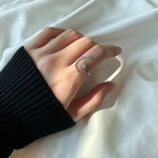 Кольцо женское «Луна Звезда»