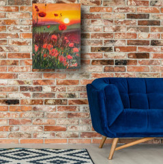 Картина маслом «Маки на закате» - Фото 3