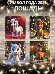 Набор магнитов новогодних «Год Лошади 2026» - Фото 1