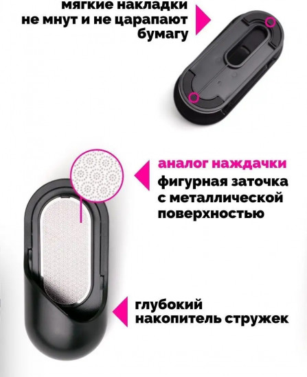 Зажимы для бумаги с точилкой-наждаком