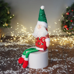 Игрушка мягкая «Дед Мороз в сияющем костюме с длинными ножками» - Фото 3