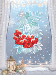 Наклейки для окон «Ветка рябины» - Фото 3