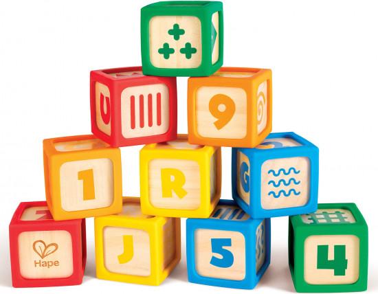 Набор детских кубиков деревянных в силиконовых чехлах