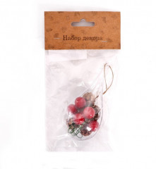 Игрушка елочная с природным декором «Капля с шишками» - Фото 1