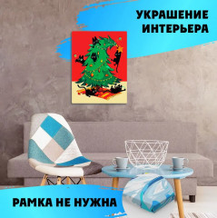 Картина по номерам «Кошки на елке» - Фото 5