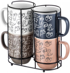 Набор кружек на подставке «Кошачья жизнь» - Фото 3