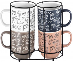 Набор кружек на подставке «Кошачья жизнь» - Фото 4