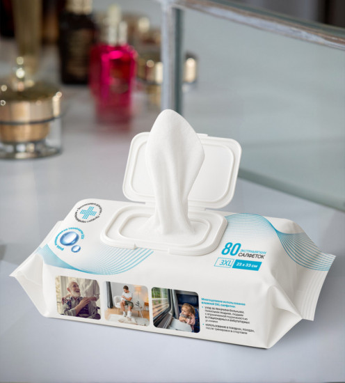 Влажные салфетки увеличенного размера из экстрамягкой ткани