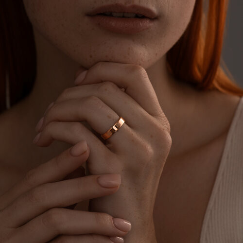 Кольцо из золочёного серебра обручальное