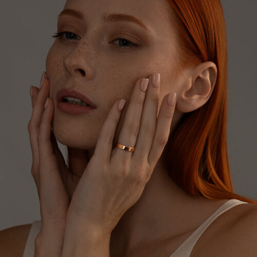 Кольцо из золочёного серебра обручальное