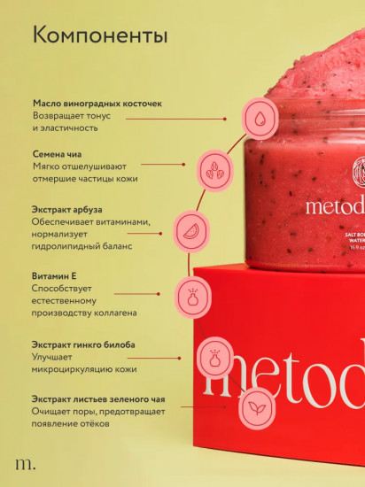 Скраб-детокс для тела соляной «Арбуз. Watermelone»