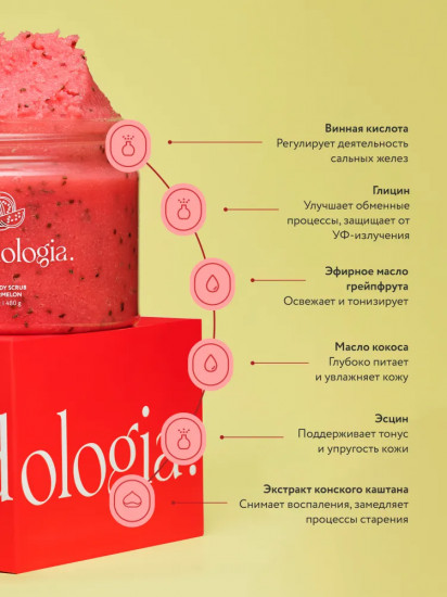 Скраб-детокс для тела соляной «Арбуз. Watermelone»