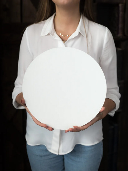 Холст на картоне круглый