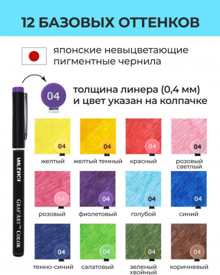 Набор цветных капиллярных ручек