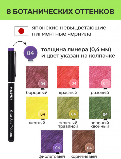 Набор цветных капиллярных ручек