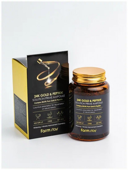 Сыворотка для лица с золотом и пептидами «24K Gold & Peptide Solution Prime Ampoule»