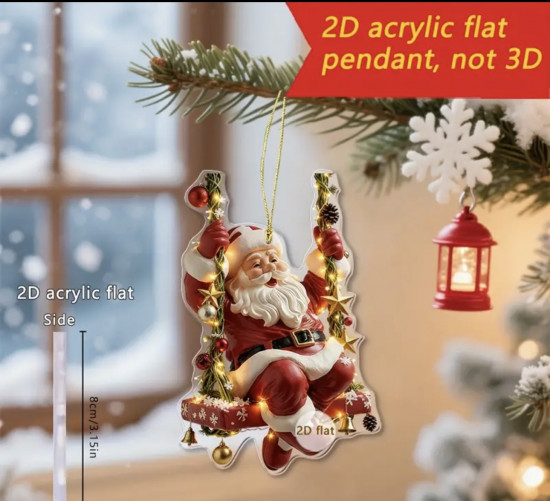 Фигурка акриловая подвесная «Санта Клаус»