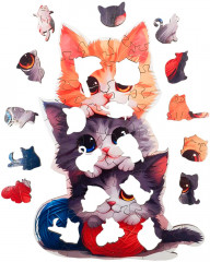 Пазл деревянный «Три котика» - Фото 2