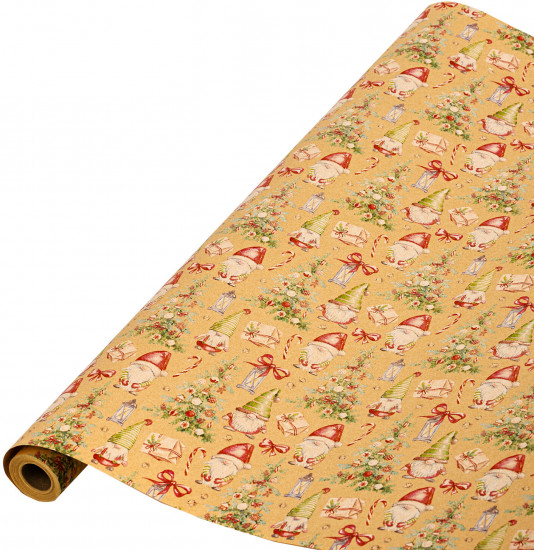 Бумага упаковочная крафт «XMAS Gnomes»