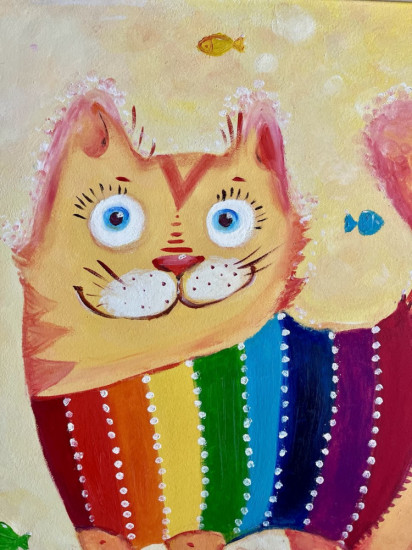 Картина в детскую комнату «Леонид и рыбки»