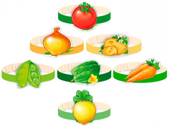 Комплект масок-ободков «Овощи»