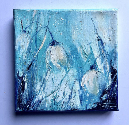 Картина маслом миниатюрная «Ice bloom»