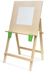 Мольберт для рисования детский напольный с дополнительной полкой и стаканами «Хлопушка» - Фото 1