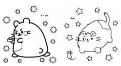 Котики Пушмяу. Мини-раскраска с наклейками - Фото 4