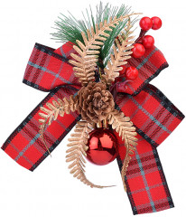 Набор новогодних украшений «Бантики с шишками» - Фото 2