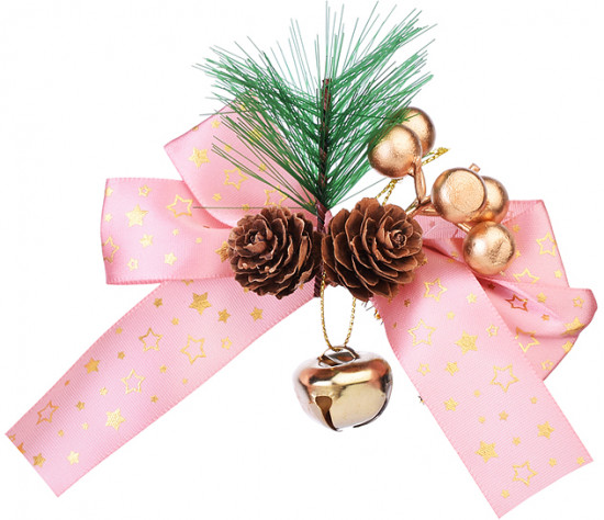 Набор новогодних украшений «Бантики с шишками»