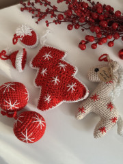 Новогодний набор вязаных ёлочных игрушек - Фото 4