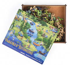 Пазл фигурный «Рыбалка в Котофеевке» - Фото 1