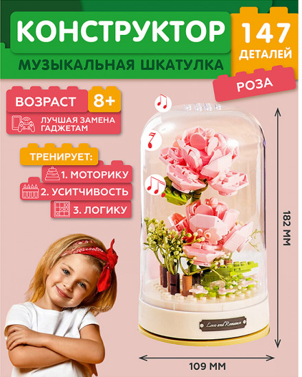 Конструктор «Розовая роза в колбе»