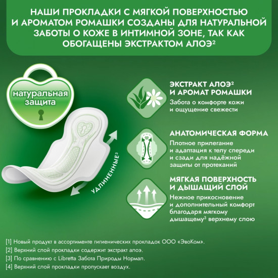 Прокладки гигиенические с экстрактом алоэ «Ночные»