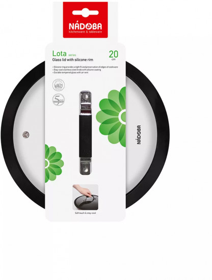 Крышка стеклянная с силиконовым ободом «Lota»